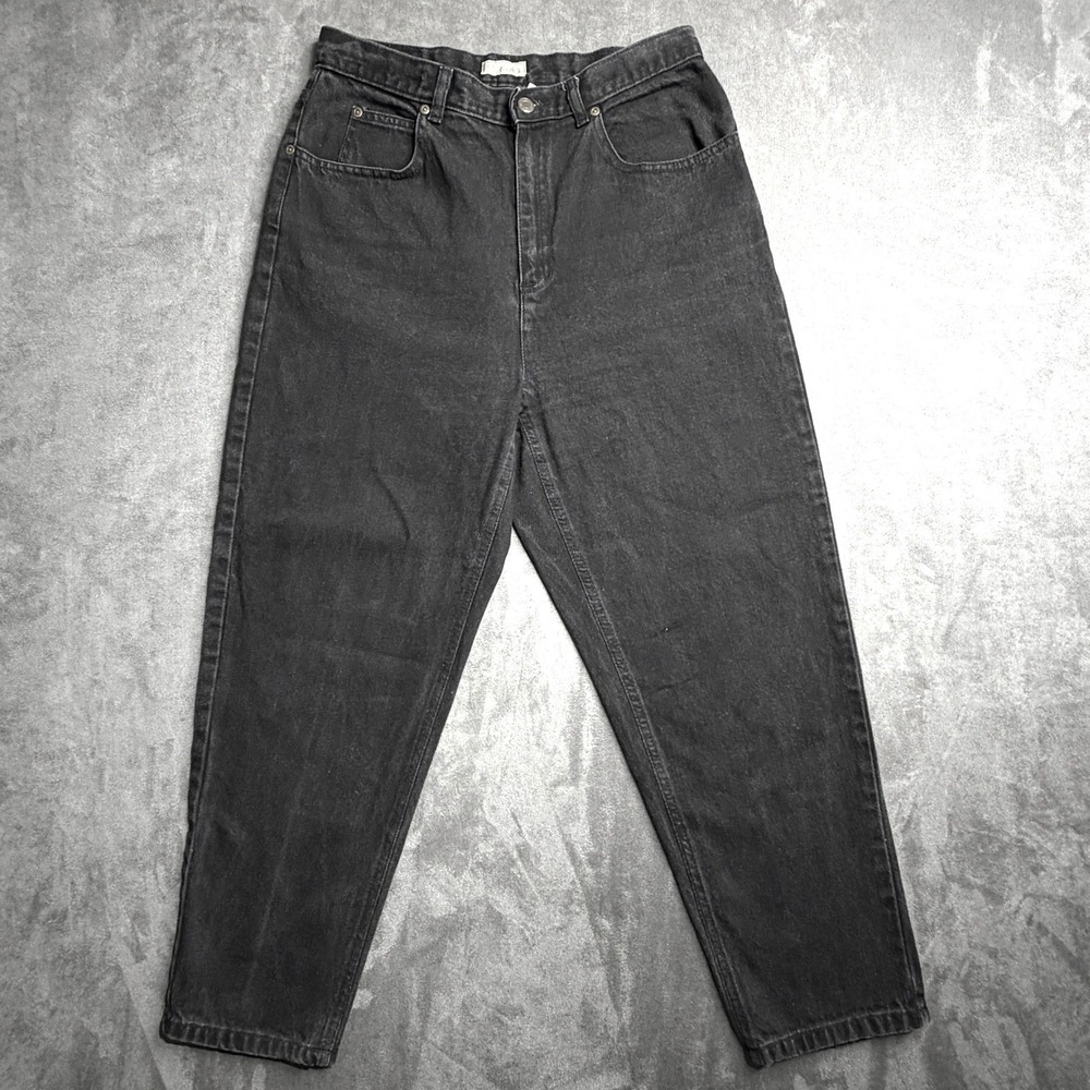Vintage 90s Liz Claiborne Lizwear Black High Rise Mom Jeans Womens Sz 12 Petite